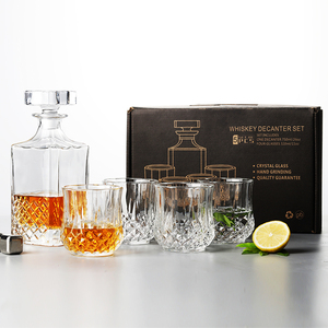 750ml Bouteille en verre pour whisky Vintage sculpté coupe nouveauté verre bouteilles de whisky liqueur Vodka whisky carafe ensemble - Product Image 5