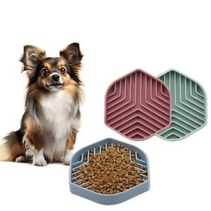 High-Temperature Resistant Square Portable Silicone Pet <b>Slow</b>-<b>Feeder</b> <b>Bowls</b> - Product Image 1