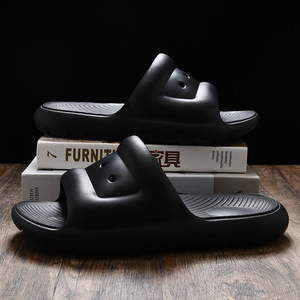 Claquettes pour hommes en EVA à semelle épaisse, antidérapantes, souples, pour la maison, l'extérieur et la plage, blanches, noires, kaki, pour adultes, chaussures injectées - Product Image 2