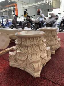 Cổ điển Roman cột trong cũ-mỏ đá cẩm thạch shabana, tay chạm khắc chi tiết - Product Image 3