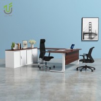 IULTRA Bureau de direction moderne Table en L blanche minimaliste de luxe pour PDG Allemagne Mobilier de bureau Assemblage facile et durable