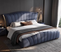 Lit rembourré King moderne taille Queen en simili cuir lit cadre en bois maison mobilier de chambre à coucher pour hôtel application vente d'usine