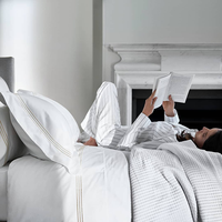 Vente en gros de linge de lit Nantong, ensemble de literie 100% coton, broderie colorée, linge de lit d'hôtel/drap/housse de couette
