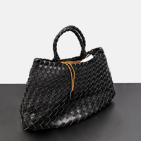 Sacs à main de luxe pour femmes, nouveaux sacs en cuir de vachette souple tissé avec deux sangles, grande capacité, style décontracté