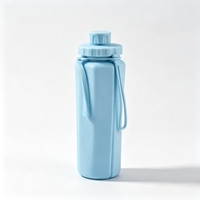 Bouteille d'eau pliable en silicone de haute qualité, étanche, couleur personnalisée OEM ODM, bouteille légère et pliable pour les voyages en plein air et la salle de sport