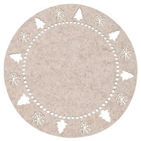 Sets de table en feutre découpés au laser Joyeux Noël, sous-verres et napperons ronds pour la décoration intérieure