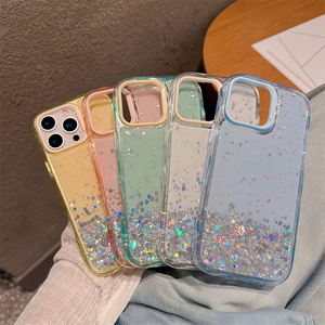 Sang Trọng Long Lanh Bling Sequins Thạch Trường Hợp Đối Với <span class=keywords><strong>iPhone</strong></span> 16 17 15 14 Cộng Với 13 12 11 Pro Max Chống Sốc Bumper Mềm Kẹo Thẩm Mỹ Bìa - Product Image 1