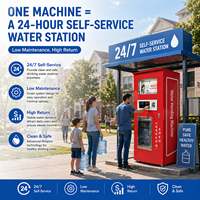 Estación de Recarga de Agua Potable Comunitaria de 400 Galones por Día Directo de Fábrica, Dispensador de Agua RO Comercial, Máquina Expendedora