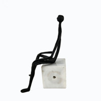Figurine d'homme abstraite en fonte, statue masculine vintage en métal, décoration artistique pour la maison et le bureau