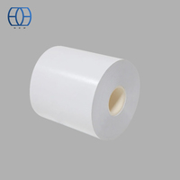 Roll Label Thermal Linerless Langsung dari Pabrik, Bahan Stiker Barcode Perekat Sendiri untuk Label Pengiriman Kemasan Makanan Ritel