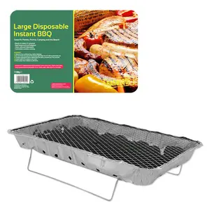 Churrasuqeira A Buon Mercato Tipo di Griglie a Carbone BARBECUE Grill Usa E Getta Istante Barbeque uso di una volta barbecue grill 48 centimetri Taglia XL