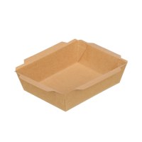 Boîte à salade jetable en papier kraft écologique avec couvercle transparent, qualité alimentaire, pour plats à emporter, préparation de repas, traiteur, fruits
