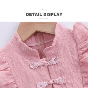 Costume d'été pour bébé, style ethnique, robes sans manches pour filles avec jupe à nœud - Product Image 2