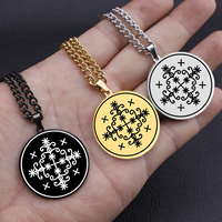 HLSS060 Amulette de Papa Legba Voodoo Loa Veve Charme Vodoun Lwa Talisman Amulette Pendentif en acier inoxydable avec marquage laser