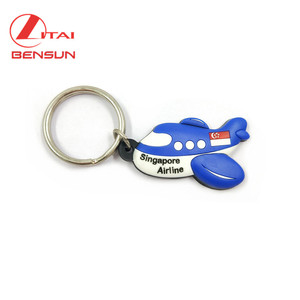Porte-clés en PVC souple personnalisé en gros, légers, imprimés en sérigraphie, avec anneaux, en vrac - Product Image 5