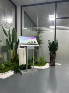 Pantalla Holográfica Digital OLED Transparente de Doble Poste para Suelo, con Animaciones Gráficas para Centros Comerciales y Tiendas Minoristas - Product Image 3