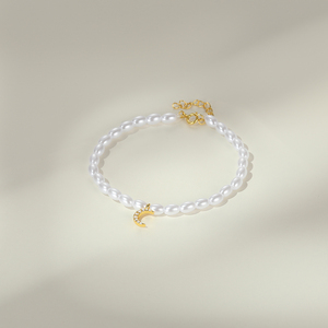 CANNER Simple Bohemian S925 Sterling <b>Silver</b> Millet Pearl Octagonal Star Moon Eye Zircon Small <b>Charms</b> Pearl <b>Bracelets</b> - Product Image 5