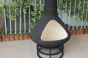 SEB KAMADO Outdoor Decorative Mexican Clay Chiminea Firepit Kamado Style Lena Chimenea with <strong>Chimney</strong> - Product Image 4