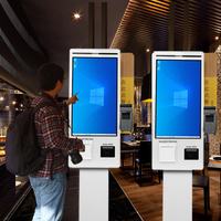 Kios pembayaran pemesanan makanan layanan mandiri Desktop 32 inci dengan Printer termal layar sentuh periksa sendiri kios Android