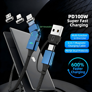 Câble de données magnétique rotatif 100W, câble de charge PD, adapté aux téléphones <span class=keywords><strong>Huawei</strong></span> et Apple, câble de données pour ordinateur, multi-usages, haut de gamme - Product Image 2