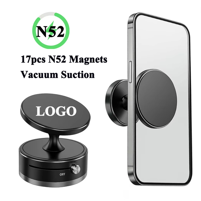 Custom 360 Rotatable Flexible Waterproof Vacuum Suction Strong Magnetic Car Phone Mount Holder for Car Gym Bathroom Travel