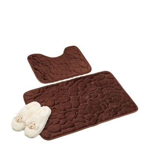 2Pcs Modern Bathroom Mat Set U Shape Bathroom Carpet Toilet Mat Non-Slip <strong>Badmat</strong> Water Absorbent Bath Mat - Product Image 5