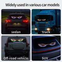 Pegatina de luz LED de ojo del diablo para coche y camión, decoración de parabrisas delantero y trasero, pegatina de coche con luz LED de ojo de demonio dinámico para coches