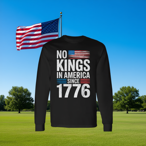 No Kings In America Since 1776 Patriotic Usa Camiseta de manga larga para hombre - Product Image 3