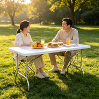 Table en plastique pliable et empilable pour réception de mariage, activité en plein air