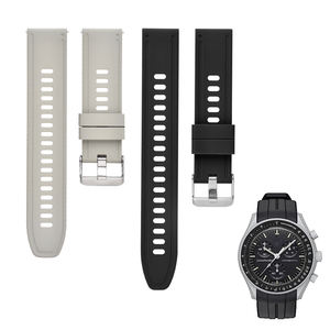 Pour Omega X pour <span class=keywords><strong>Swatch</strong></span> <span class=keywords><strong>Moon</strong></span> pour Rolex remplacement 20mm bracelets de montre en acier 18mm 20mm 22mm Silicone FKM bracelet en caoutchouc souple et - Product Image 1