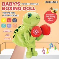 Juego de Deportes Interactivos de Interior con Diseño de Tortuga de Peluche, Muñeco Robot de Boxeo y Lucha con Guantes, Juguete para Niños