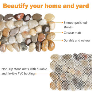 Pierre naturelle de luxe rectangulaire polie, galets colorés et carreaux ronds brillants imperméables pour décorations de <span class=keywords><strong>jardin</strong></span> intérieures et extérieures - Product Image 2