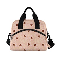 Sac isotherme personnalisé à motif floral Aloha rose hawaïen pour l'été, sac à déjeuner réutilisable avec logo