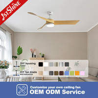 Ventilador de Techo Inteligente 1stshine con Control por Voz Mediante Aplicación Wifi, Aspas de ABS Ecológicas, Grado Comercial, con Luz LED