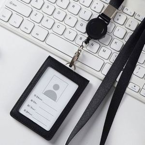 Porte-cartes d'identité en PU avec fermeture auto-agrippante, multi-emplacements pour badges d'employé, cartes de repas et clip de lanière – Vente en gros - Product Image 3