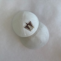 Kippa en lin naturel ivoire brodée sur mesure, 4 panneaux, pour mariage juif, Yarmulke, Bar Mitzvah, cadeau Judaica, vente en gros