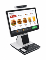 Kios Pembayaran Interaktif Pesan Mandiri dengan Pembaca Barcode dan Pemutar Iklan untuk Restoran