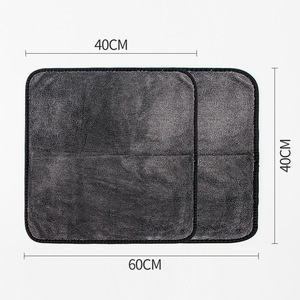 ผ้าไมโครไฟเบอร์สำหรับทำความสะอาดรถยนต์ ขนาด 30x30ซม. 40x40ซม. 40x60ซม. 50x80ซม. 60x90ซม. 70x90ซม. 60x120ซม. 60x160ซม. 30x40ซม. สีเทา 1000gsm 1200gsm - Product Image 2