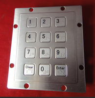 Teclado de Membrana Personalizado DSP 801 para Kiosco, Matriz 4x3, Acero Inoxidable Resistente, 12 Teclas, IP65, Plateado, Metálico