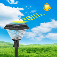 Poste solaire moderne pour maison intelligente, porte extérieure européenne, poteau de lampe de jardin
