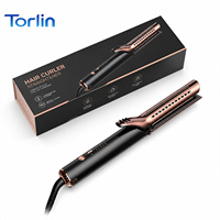 Plancha de Cabello Eléctrica Torlin con Placa de Cerámica PTC 2 en 1, Función de Aire Frío, Apagado Automático, LED, para Hogar y Hotel
