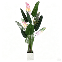 Arbre artificiel en pot de Ravenala en plastique, MOQ flexible, vert tropical classique, idéal pour la maison et l'usage commercial (cafés, magasins de détail)