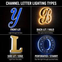 Letrero Acrílico Grabado Personalizable con Logotipo de Empresa, Mini Pantalla LED, Letras Iluminadas, Resistente a la Intemperie IP54