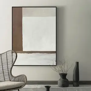Pintura decorativa de sala de estar marrom estilo nórdico pintura suspensa abstrata