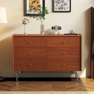 Dresser Five Drawer Solid Wood <b>Storage</b> Cabinet Bedroom Furniture Retro Style Indoor Use - Product Image 4