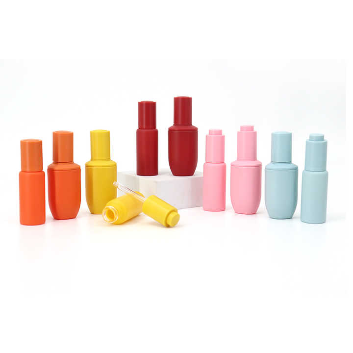 30ml Exquisite Cylindrical Triangular Rotating Pump Glass Dropper Bottle for Aromatherapy Hair Care Skincare Products Cosmetics