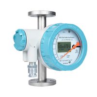 Débitmètre rotamètre numérique en acier inoxydable OEM, type à bride filetée NPT avec écran LCD pour gaz, air, eau, huile, liquide