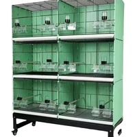 Jaula de Cría de Aves Sencilla y Sólida Personalizable KWS, de Acero y PP, Multicapa, Móvil, Modular, Expandible, de Gran Capacidad
