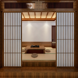 Porte <span class=keywords><strong>coulissante</strong></span> intérieure multi-niveaux en <span class=keywords><strong>bois</strong></span> massif, style japonais, pour restaurant et hôtel – Offre spéciale, prix abordable - Product Image 2