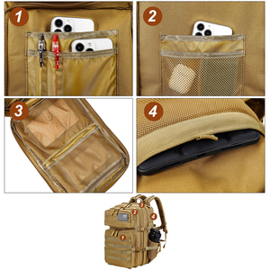 Sac à dos de survie Trailpop Heavy Duty en tissu Oxford 900D camouflage, imperméable, tactique, pour trekking en plein air - Product Image 6